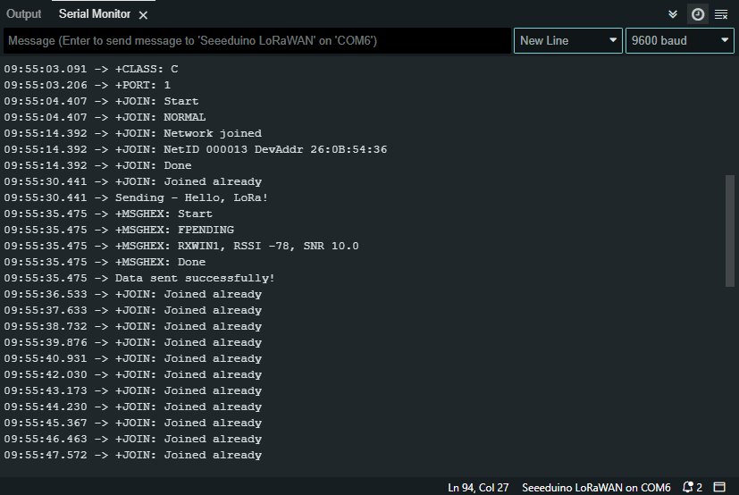 Arduino serial monitor class C