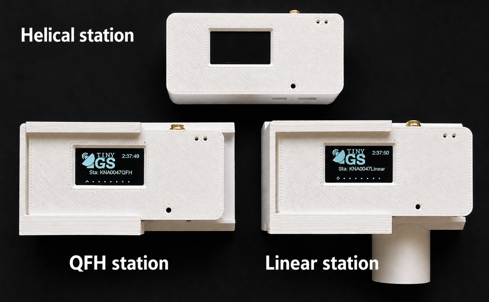 Three TinyGS receiving units used during the satellite LoRa experiment